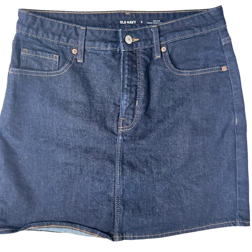 Old Navy Dark Blue A-Line Denim Skirt Size 8 - Picture 6 of 7